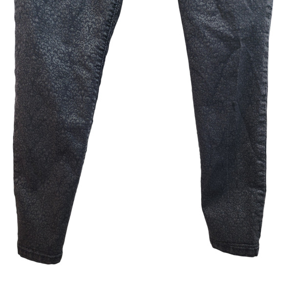 Democracy Jeans Womens 10 Justice Jegging Black Fleur De Lis Pattern Stretch - Picture 6 of 8